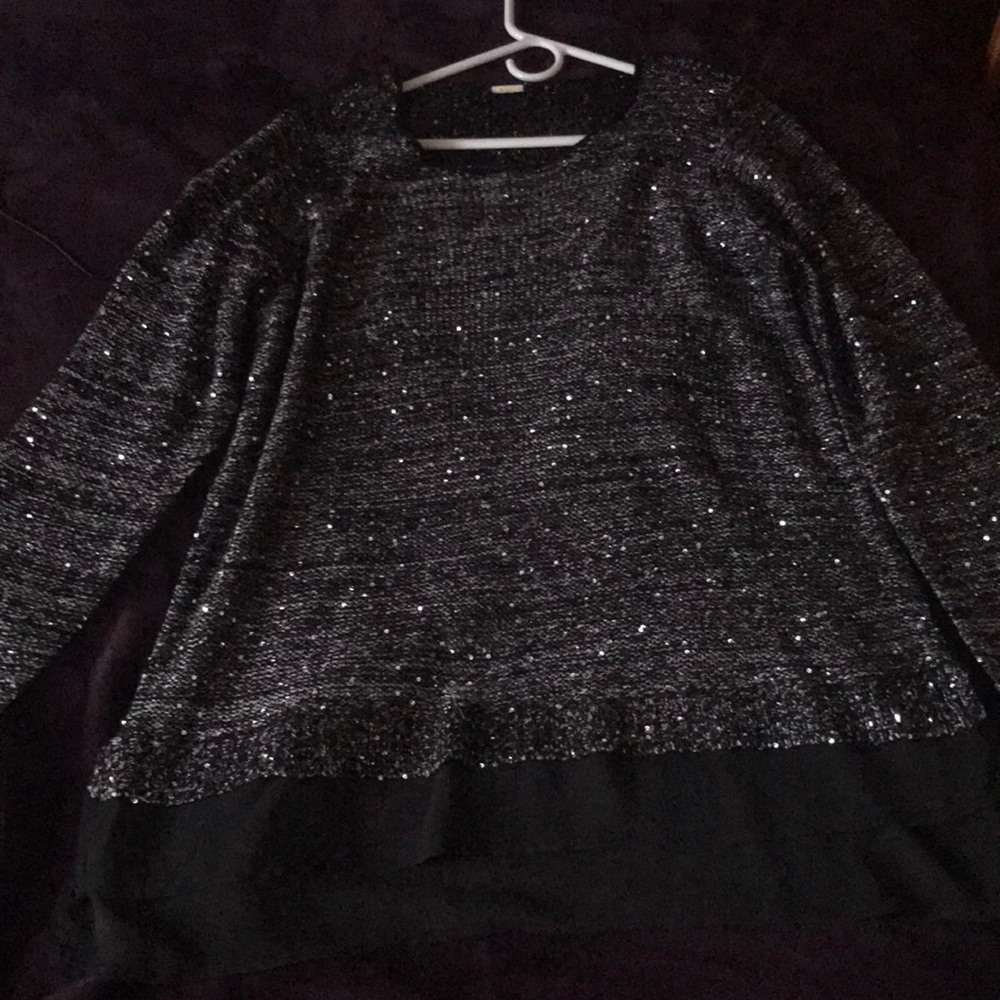 Black and grey sparkling sweater